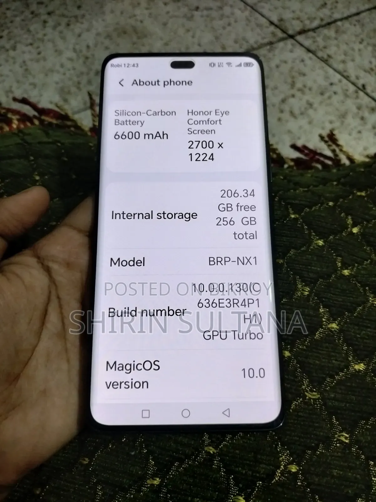 নতুন অনার এক্স৯সি ২৫৬ জিবি ব্ল্যাক