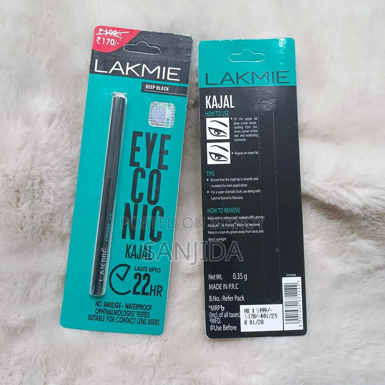 Lakme Eyeconic Kajal - 22hr Deep Black Waterproof No Smudge