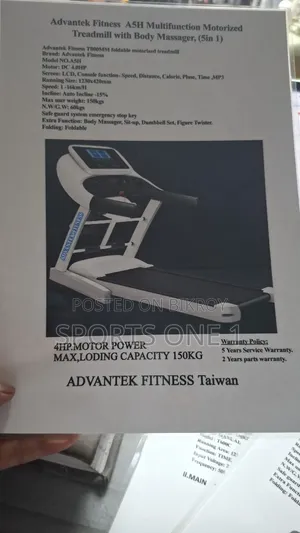 Motorized Treadmill Multifunction 5-in-1 4HP