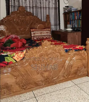 খাঁটি সেগুন কাঠের বিছানা