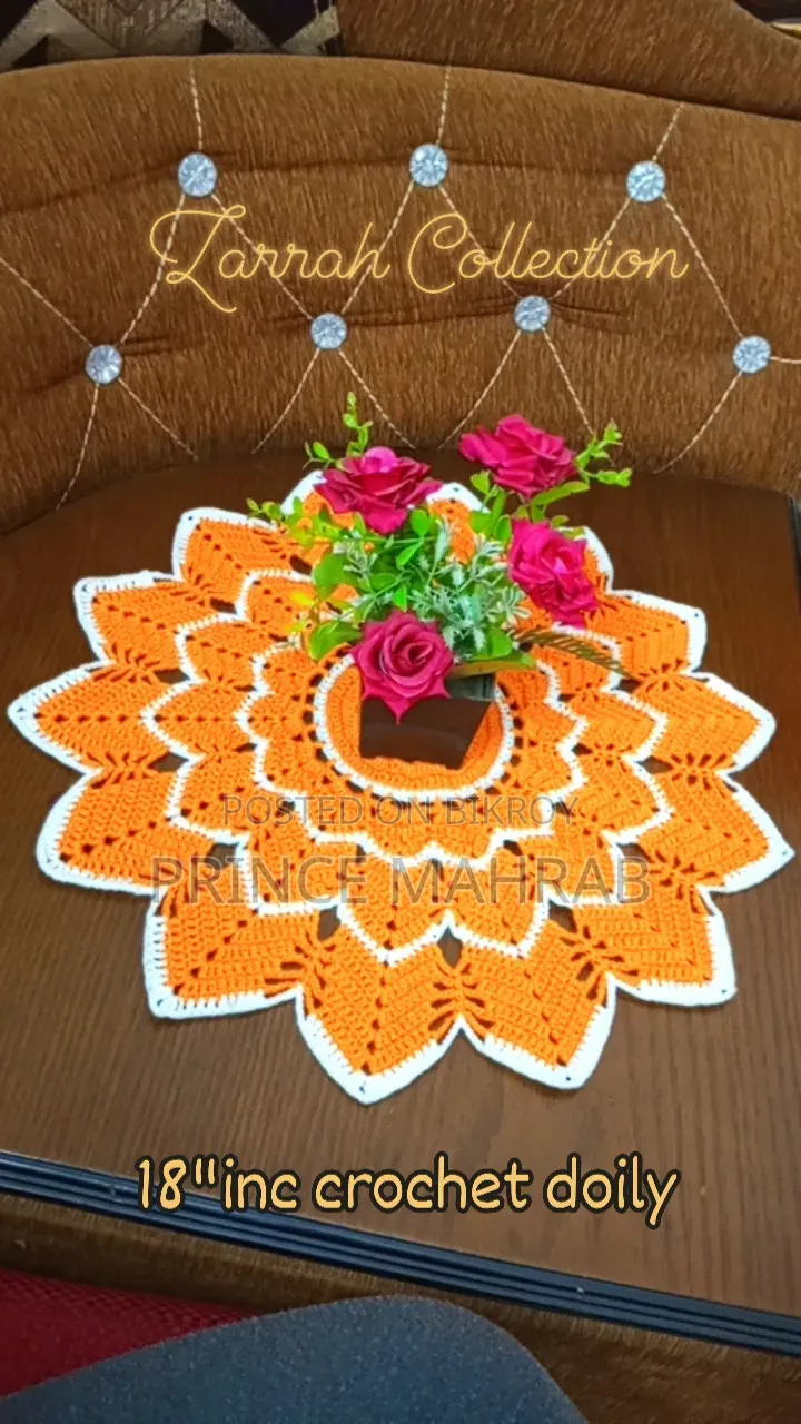 Runner Set, Table Cloth 18 Inch Crochet