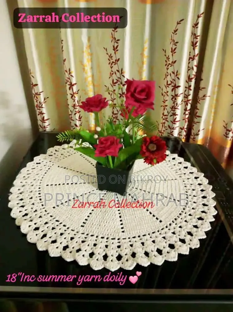 Runner Set, Table Cloth 18 Inch Crochet