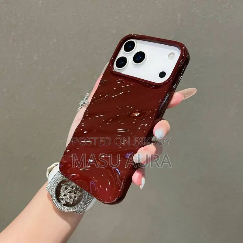 Premium 3d Wavy Liquid Silicone Glossy Case for iPhone