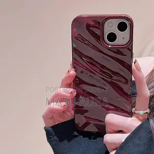 Premium 3d Wavy Liquid Silicone Glossy Case for iPhone