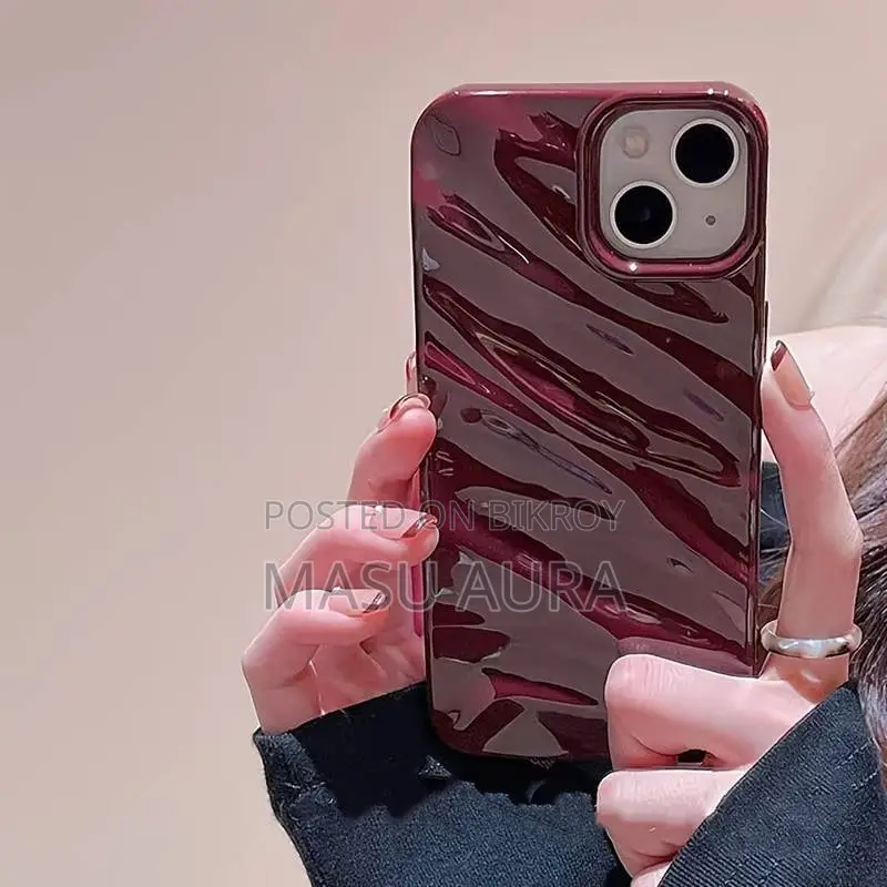 Premium 3d Wavy Liquid Silicone Glossy Case for iPhone