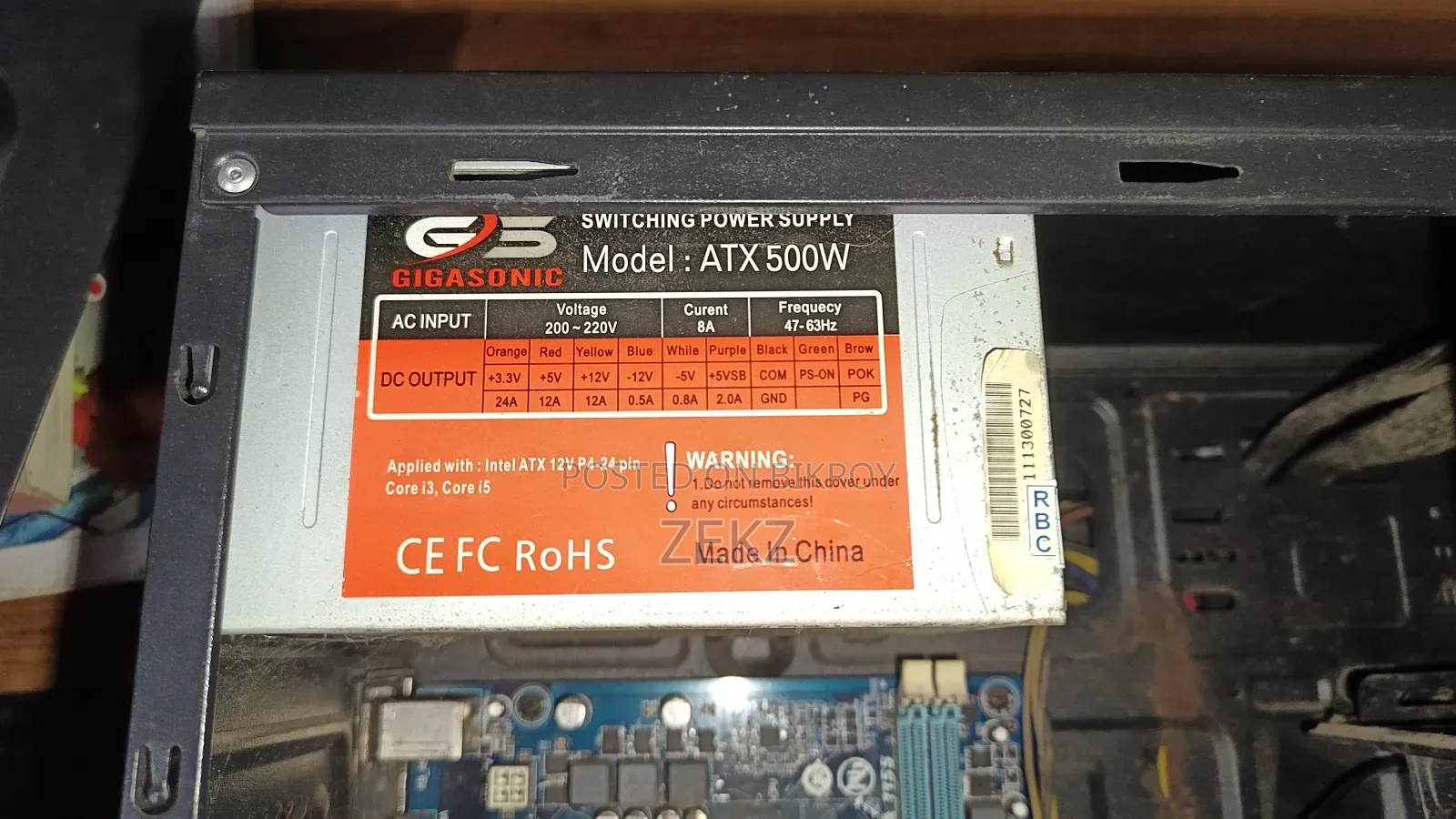 PC Case With Power Supply and Motherboard for Sale