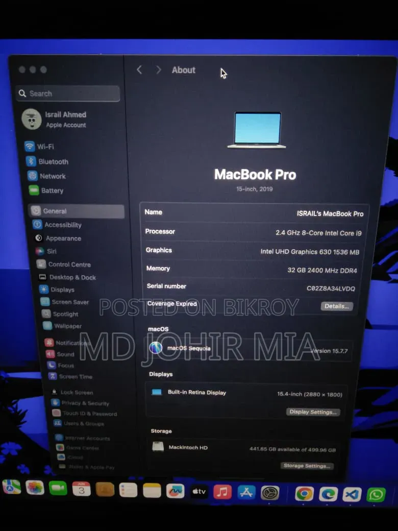 Desktop Computer Apple Mac Pro 32GB Intel Core I9 SSD 512GB