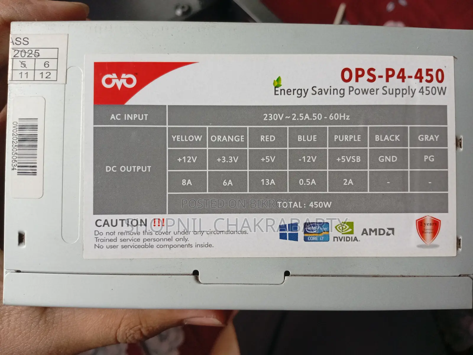 Ovo Ops-P4-450 W Power Supply