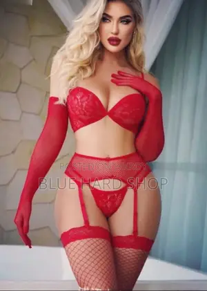 100% Original Products Seductive Red Lace Gloves and Stocking Set