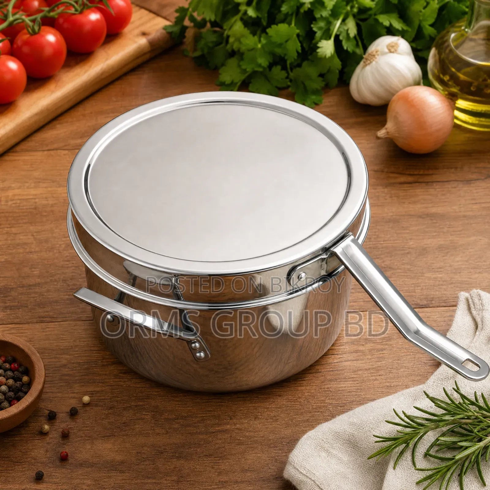 Stainless Steel Induction Sauce Pot and Handle With Frypan 28cm 7l