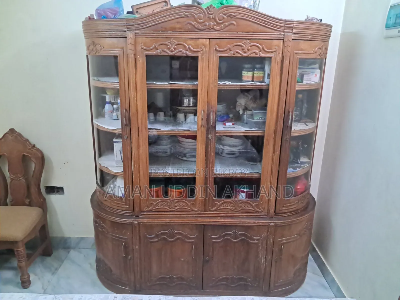 সেগুন কাঠের ওয়াল শোকেস