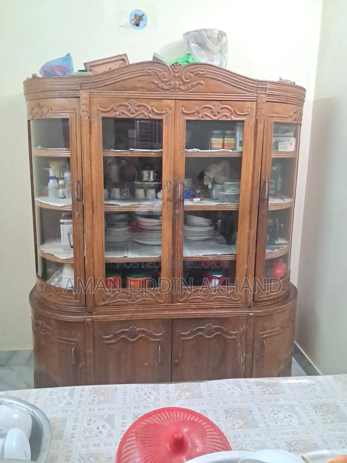 সেগুন কাঠের ওয়াল শোকেস