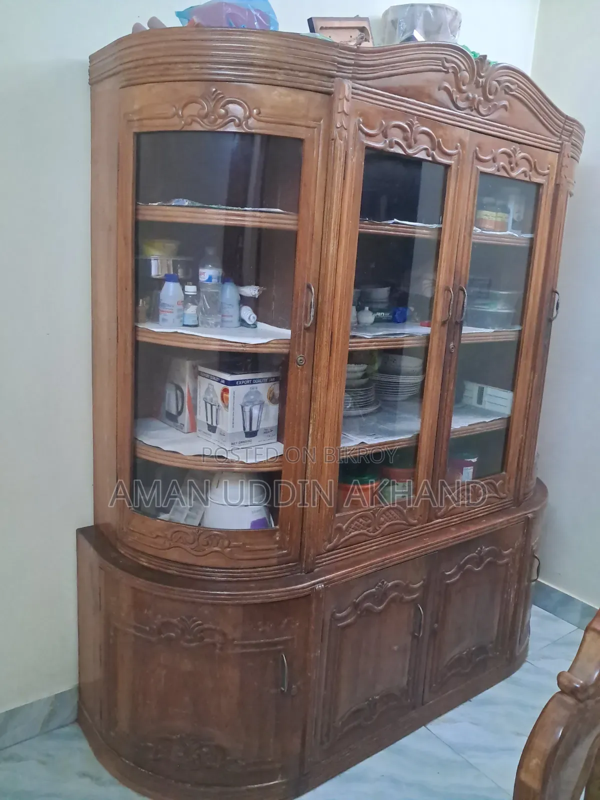 সেগুন কাঠের ওয়াল শোকেস