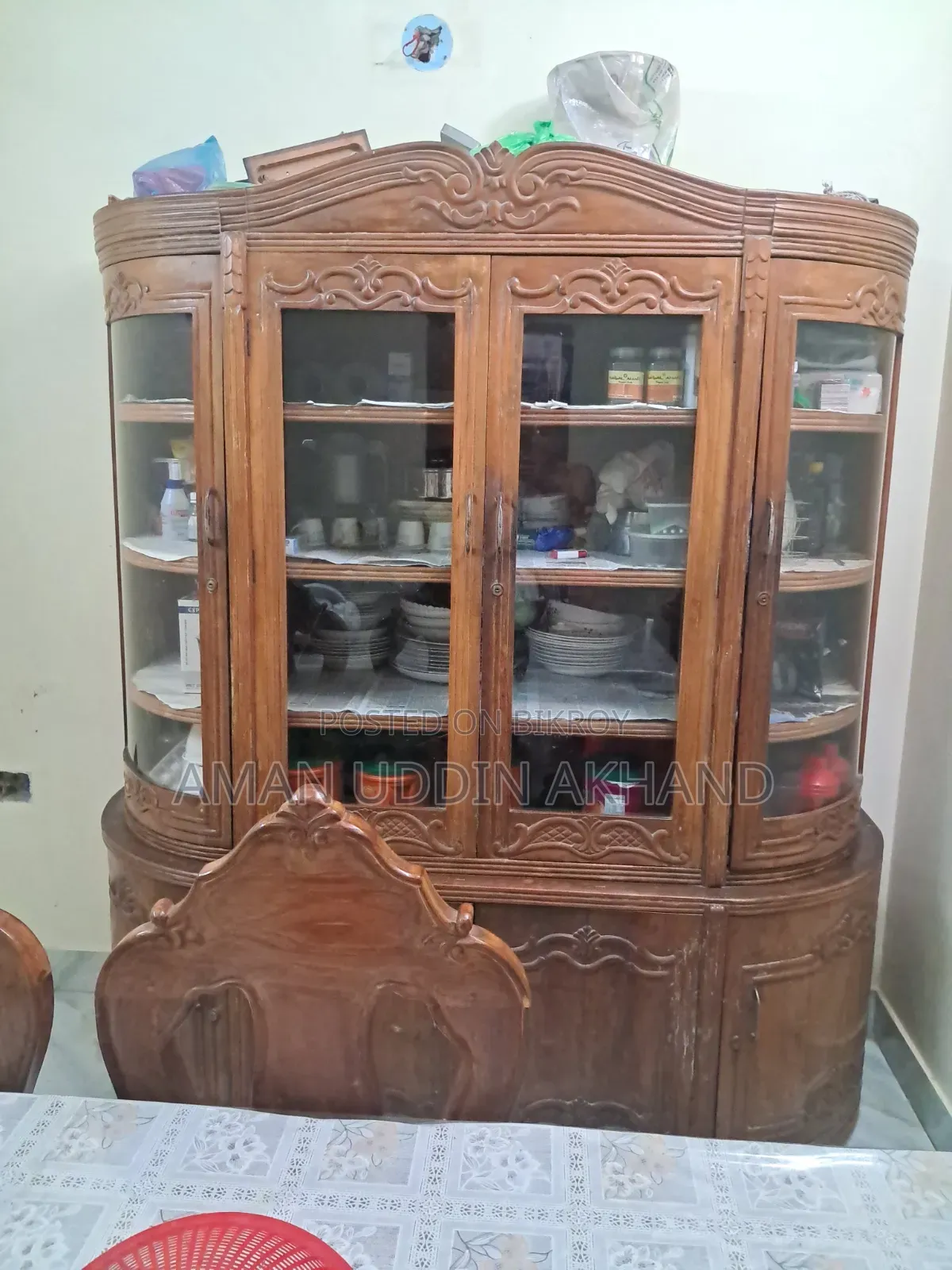 সেগুন কাঠের ওয়াল শোকেস