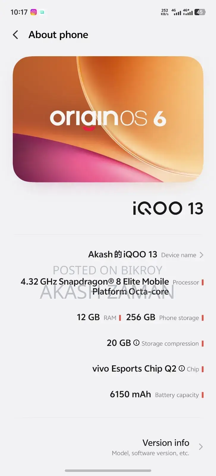 iQOO 13 256 GB White