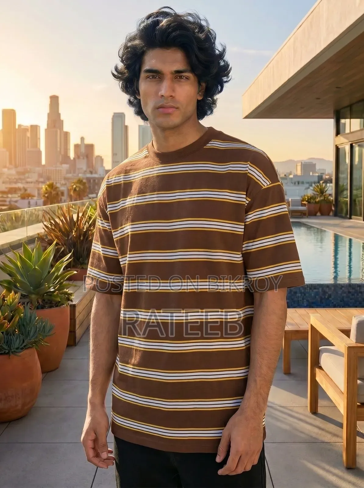 Linear Retro Drop Shoulder T-Shirt