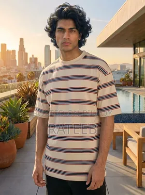 Linear Retro Drop Shoulder T-Shirt