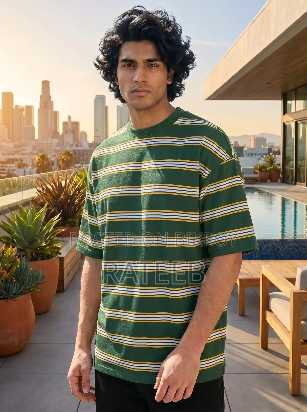Linear Retro Drop Shoulder T-Shirt