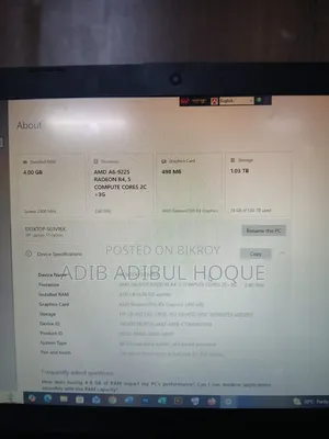 Laptop HP 17-3000 4GB AMD A6 HDD 1T