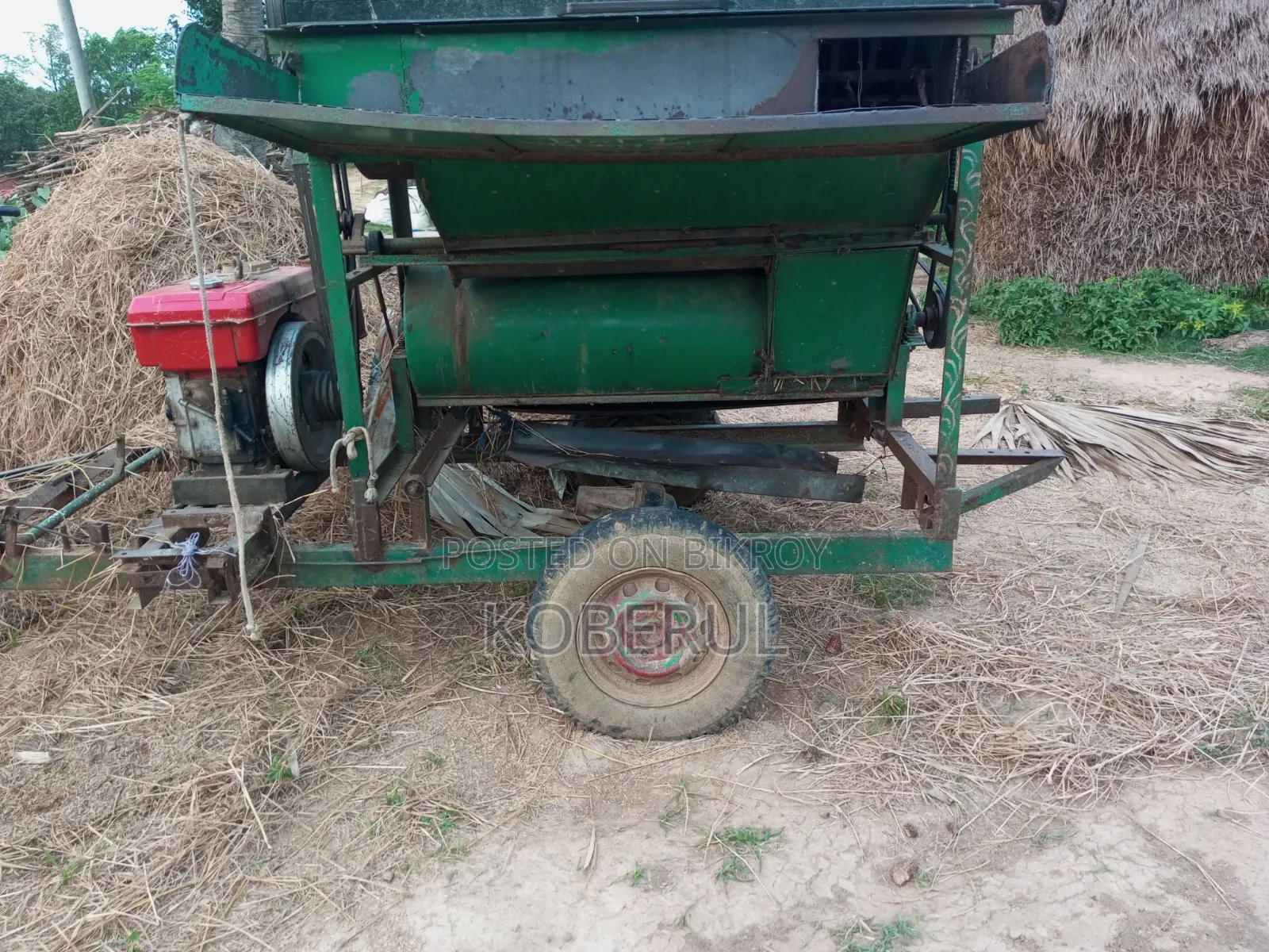 This is a paddy threshing machine and wheat threshing machine