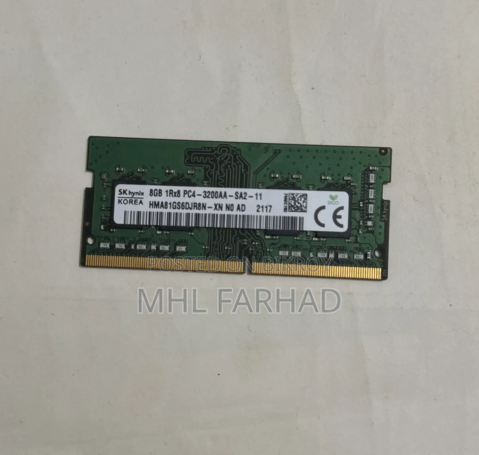 ল্যাপটপ ডিডিআর৪ ৩২০০ মেগাহার্টজ ৮জিবি র‍্যাম