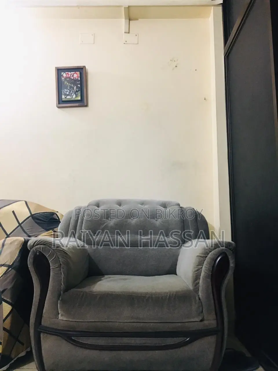4-Piece Grey Sofa Set (3+2+1+1 Seater) – Good Condition