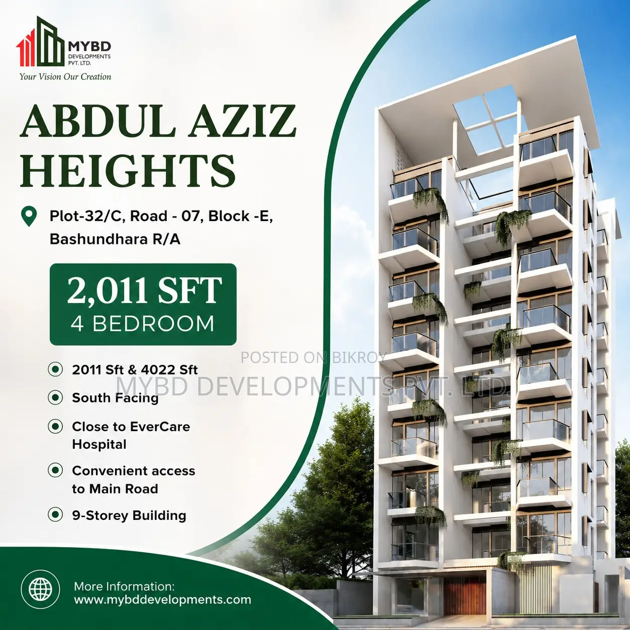 4-bedroom Apartment in Mybd Abdul Aziz, Basundhara for sale