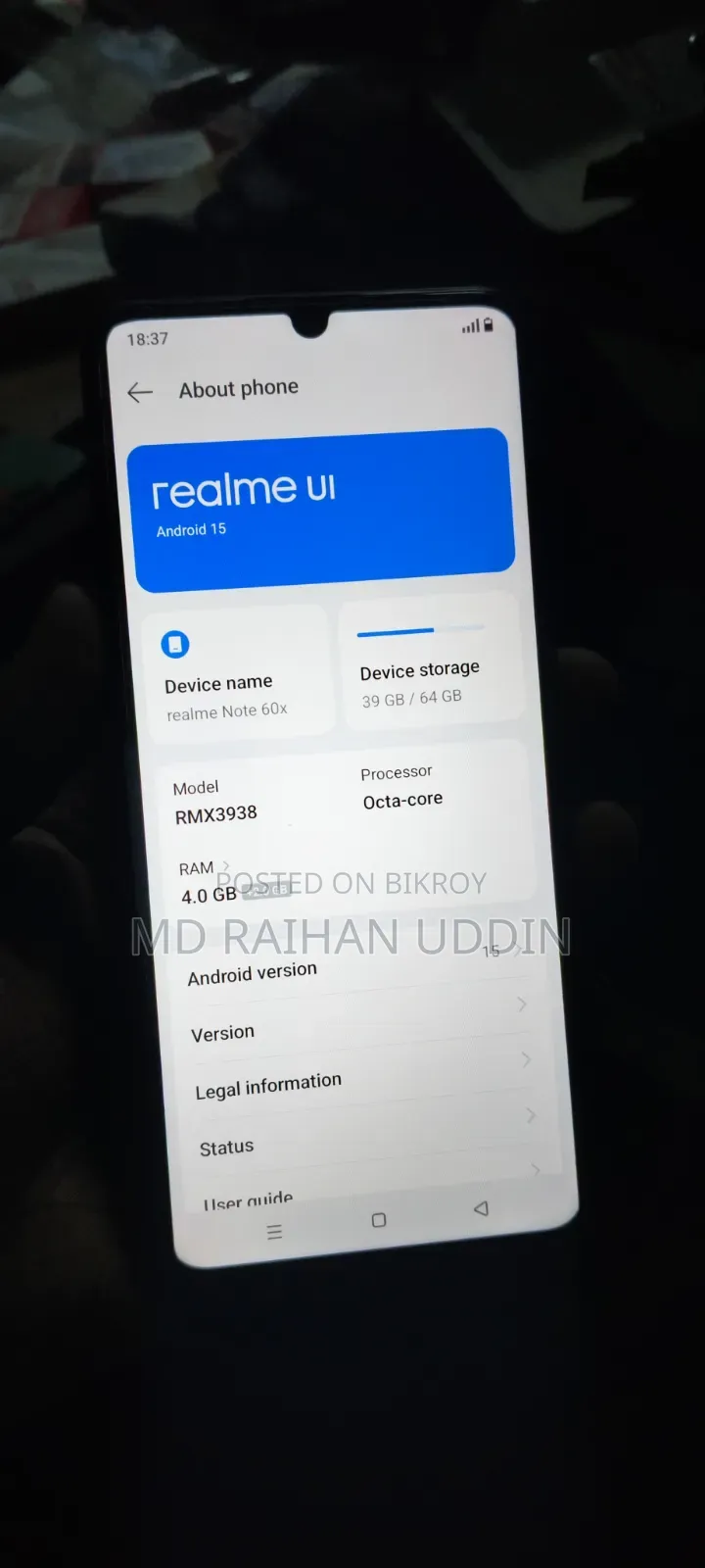 Realme Note 60x 64 GB Black