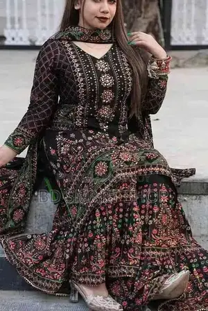 প্রিমিয়াম সুতি রেডিমেড নায়রা থ্রি-পিস