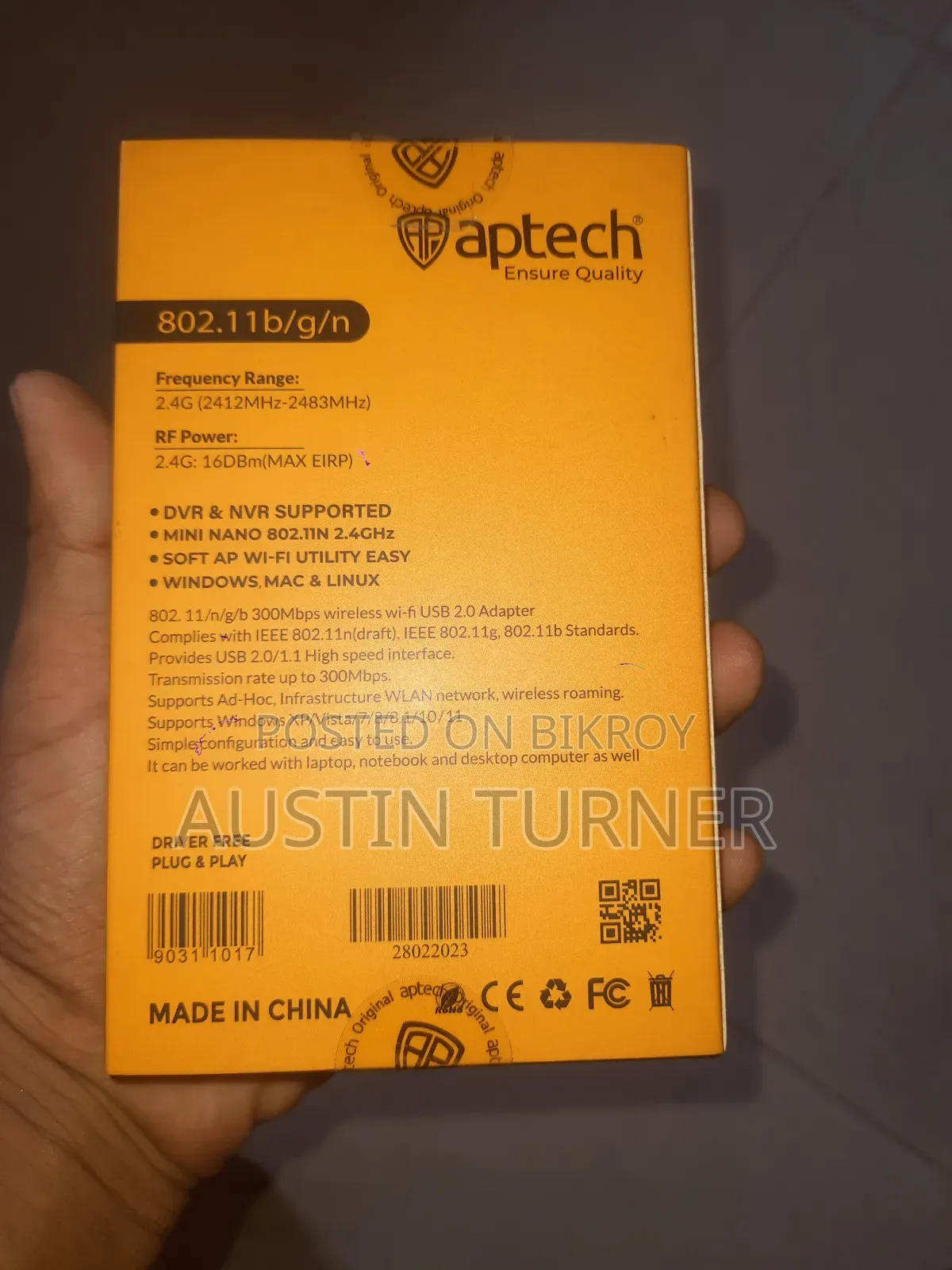 Wifi Adapter (Mini Wireless N USB Adapter)- Aptech Ap-Wa105n