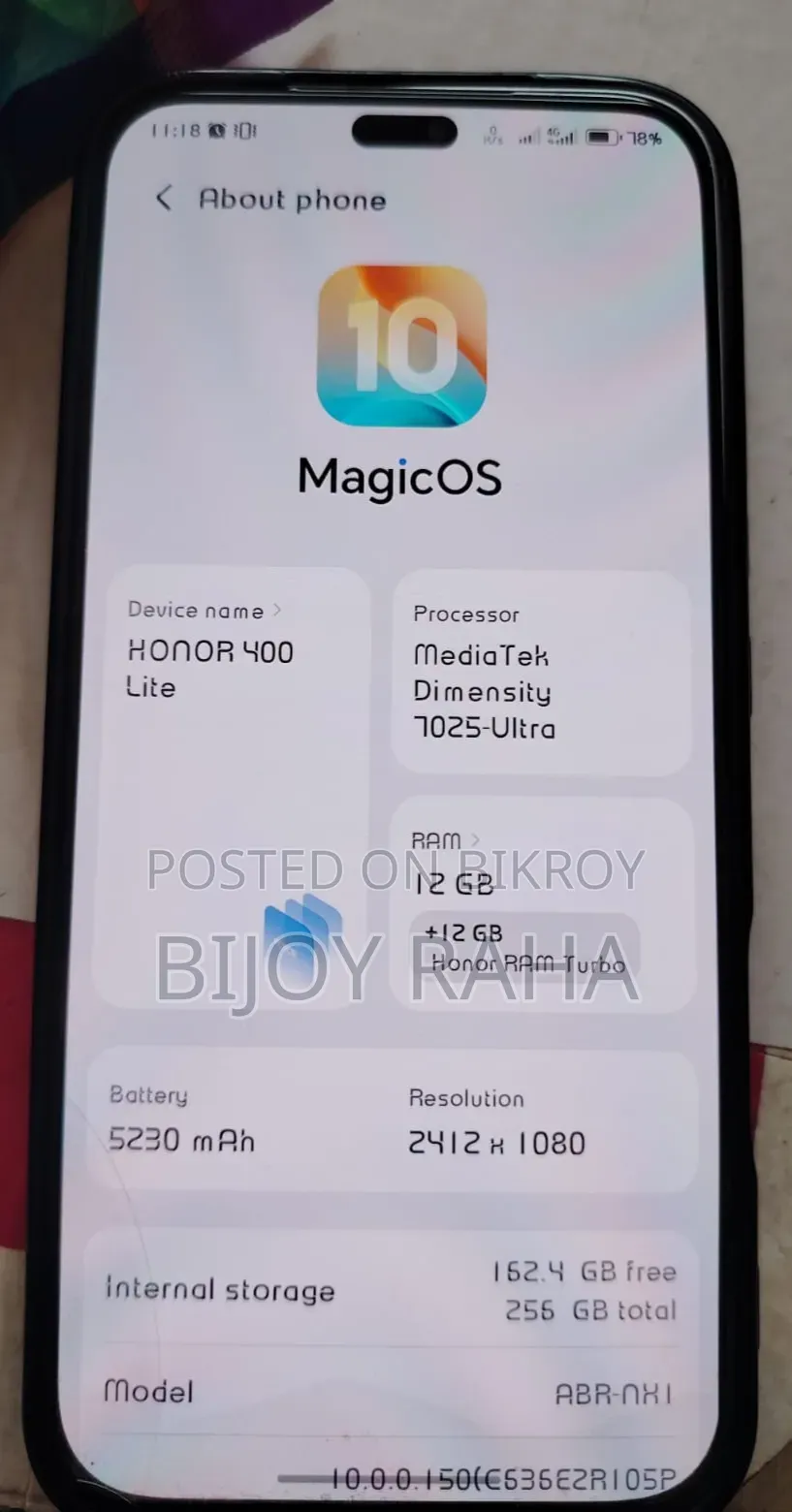 Honor 400 Lite 256 GB Silver