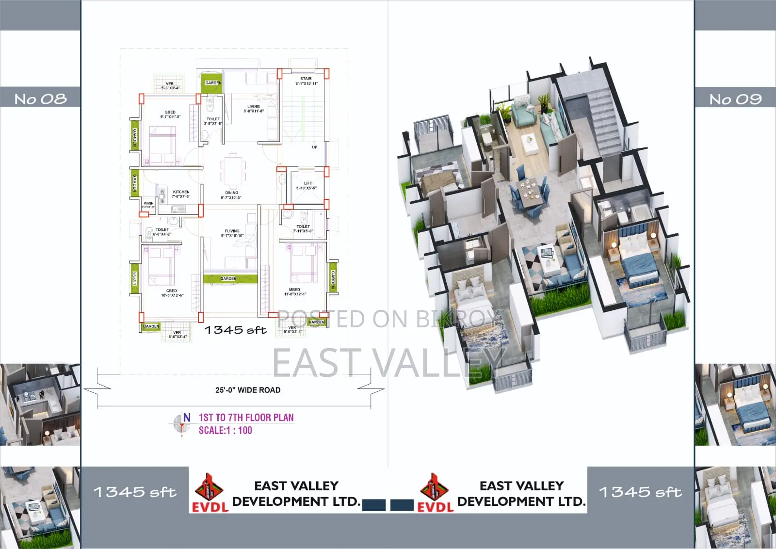 Furnished 3-bedroom Apartment in East Valley, Baridhara for Sale