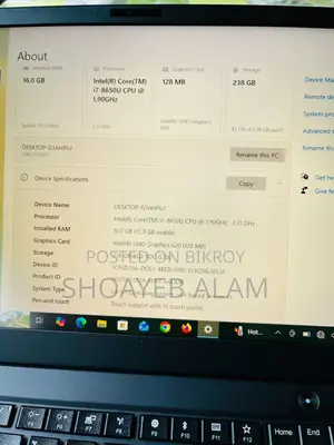 Laptop Lenovo ThinkPad X1 Carbon 16GB Intel Core I7 SSD 256GB