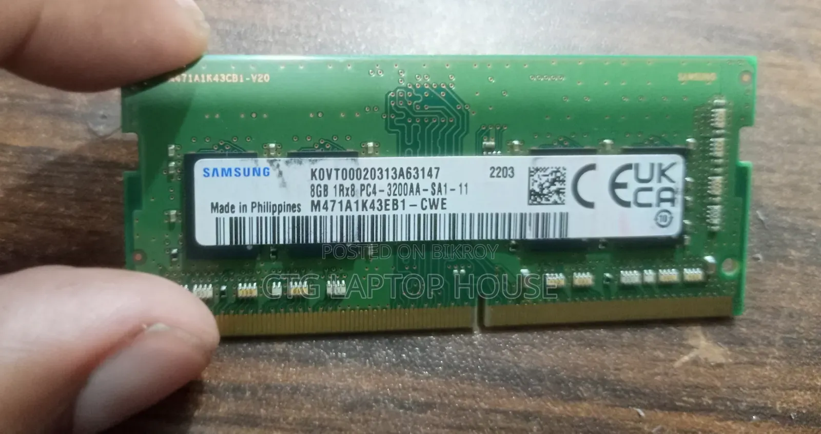 8GB DDR4 Laptop RAM 3200 MHz