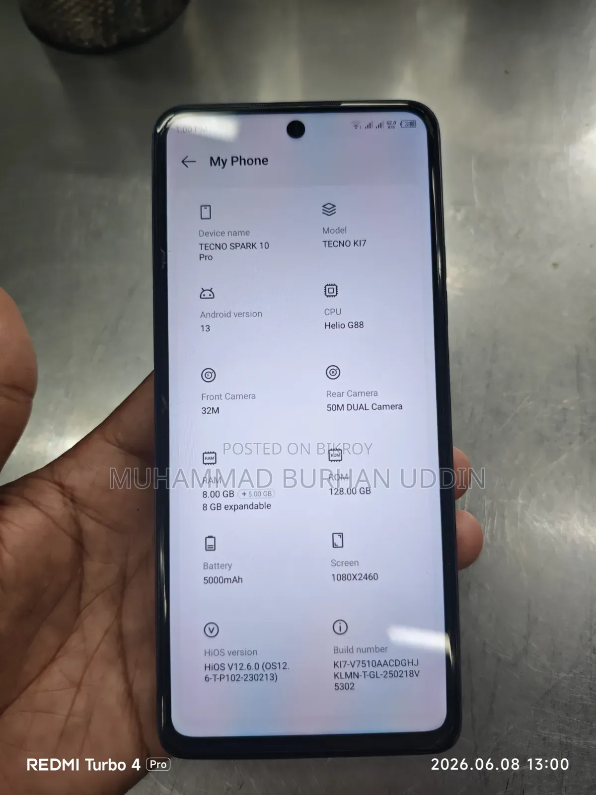 Tecno Spark 10 Pro 128 GB Blue