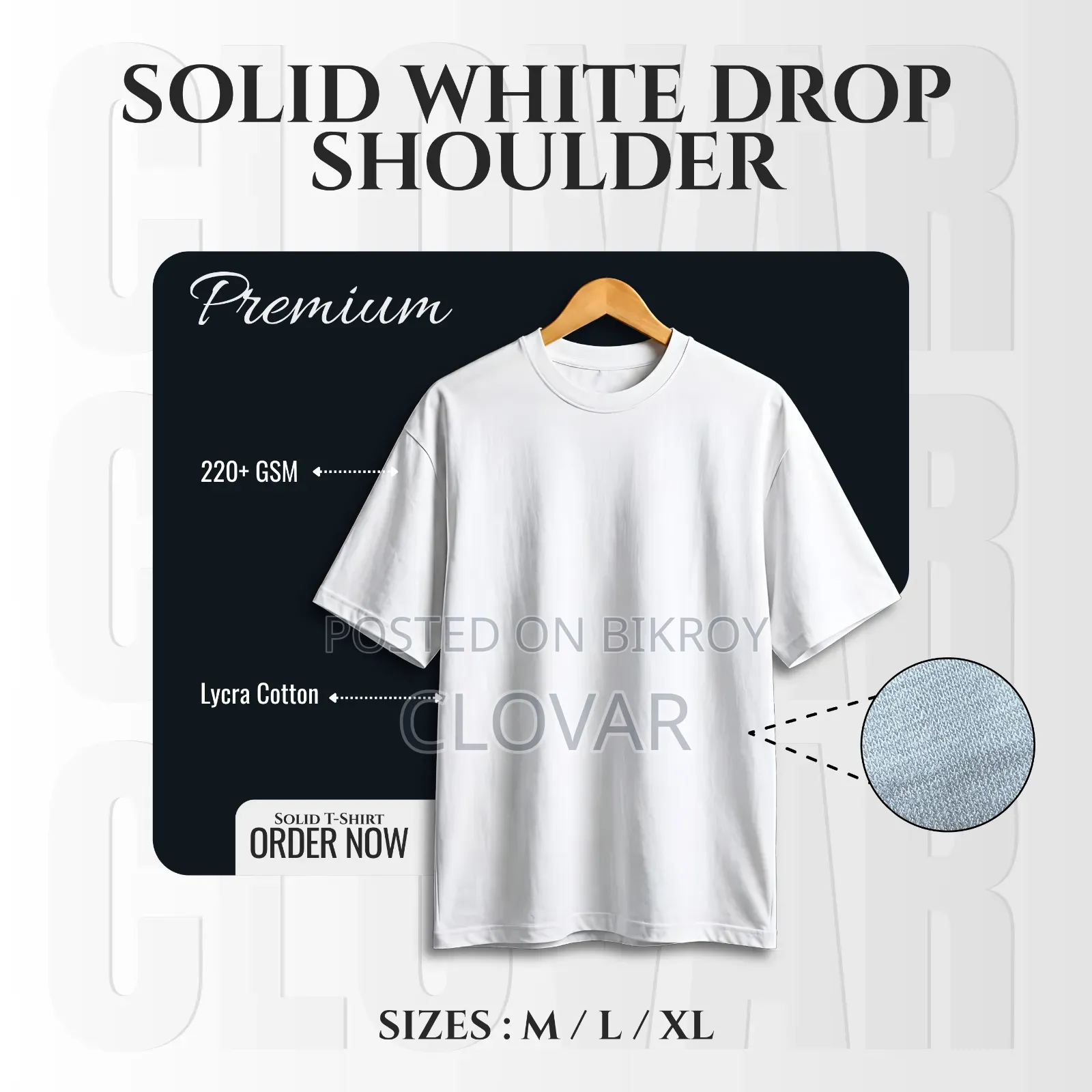 Premium Solid Drop Shoulders in Black and White Color