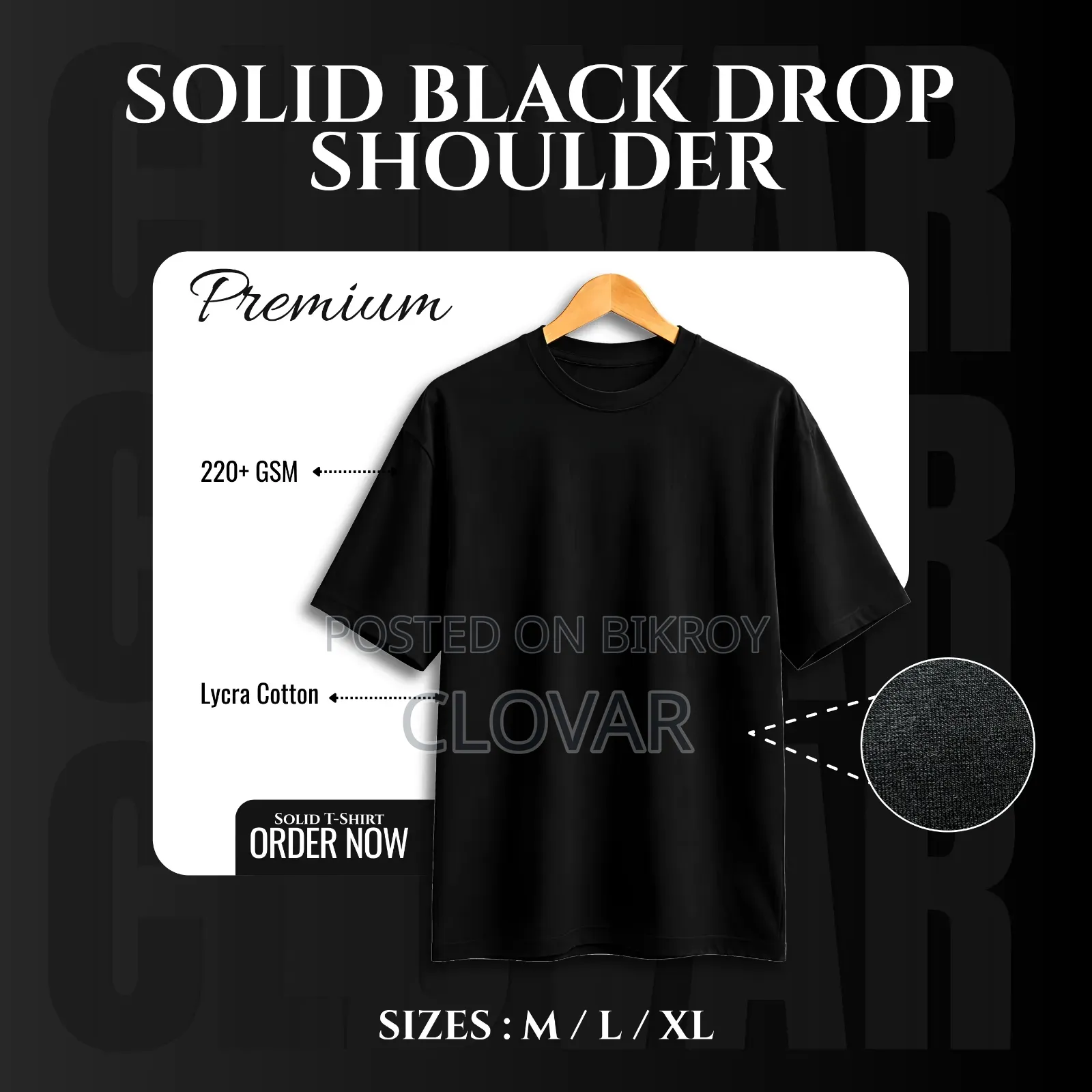 Premium Solid Drop Shoulders in Black and White Color