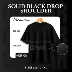 Premium Solid Drop Shoulders in Black and White Color