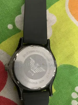 এম্পোরিও আরমানি ব্ল্যাক ডায়াল মেন্স ওয়াচ