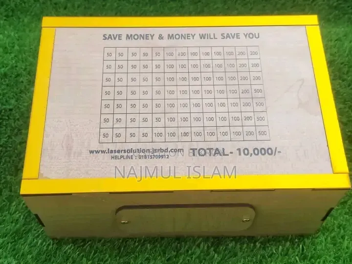 Each of our savings boxes is made with foreign melamine board
