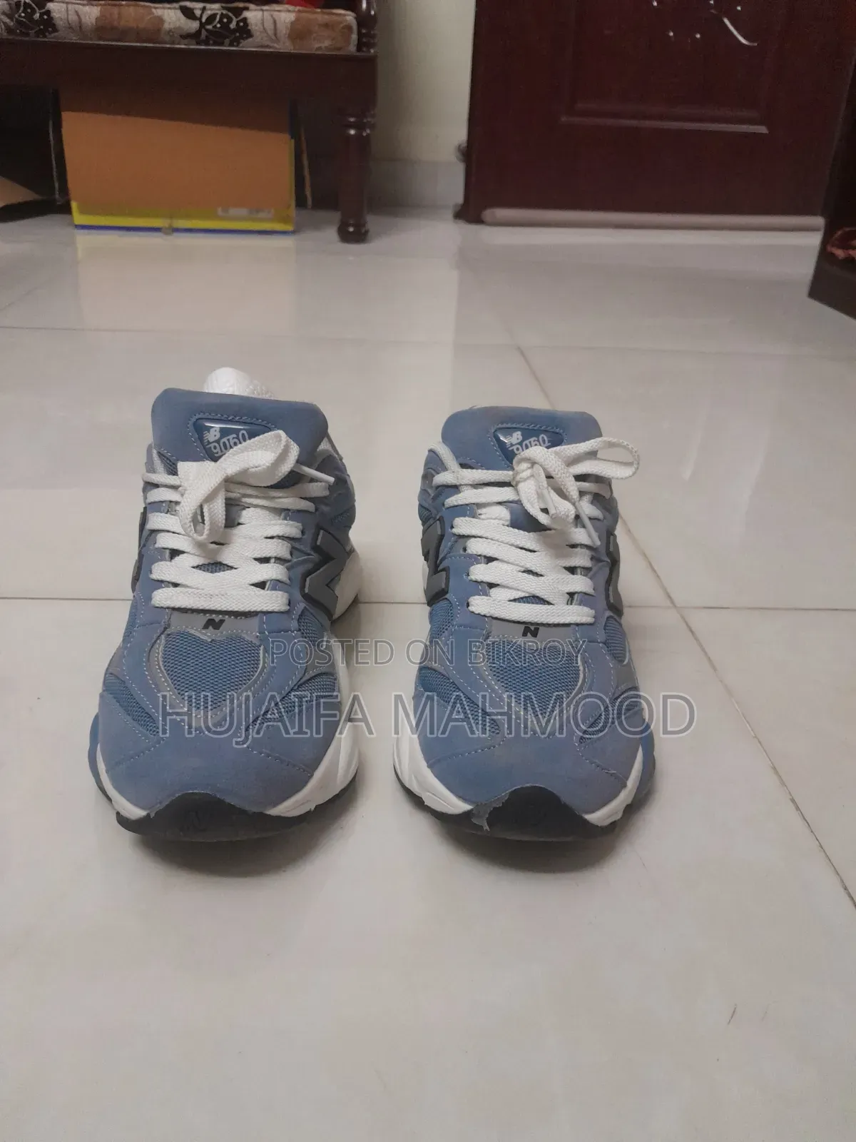 New Balance 9060 Style Sneakers – Light Blue White