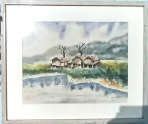 Watercolor On Paper, Framed Painting, Looks Premium And Clean.