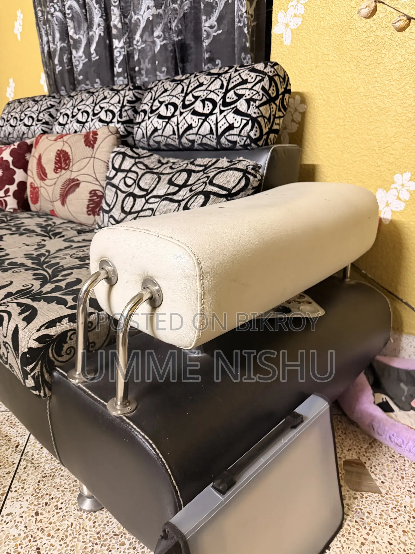 আধুনিক লেদার ব্ল্যাক সোফা সেট
