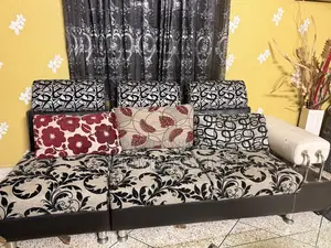 আধুনিক লেদার ব্ল্যাক সোফা সেট