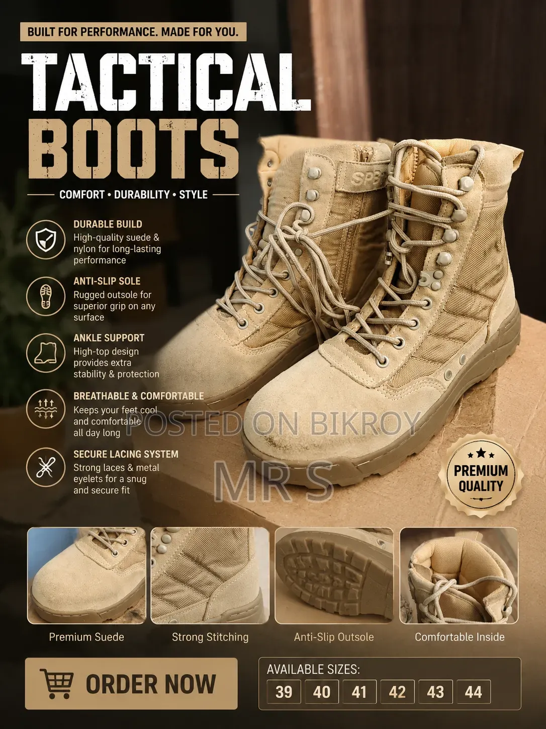 Premium Tactical/Biker Boots – Style and Comfort Combined