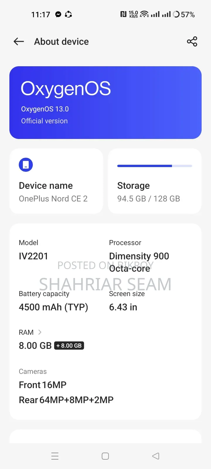 OnePlus Nord CE 5G 128 GB Blue