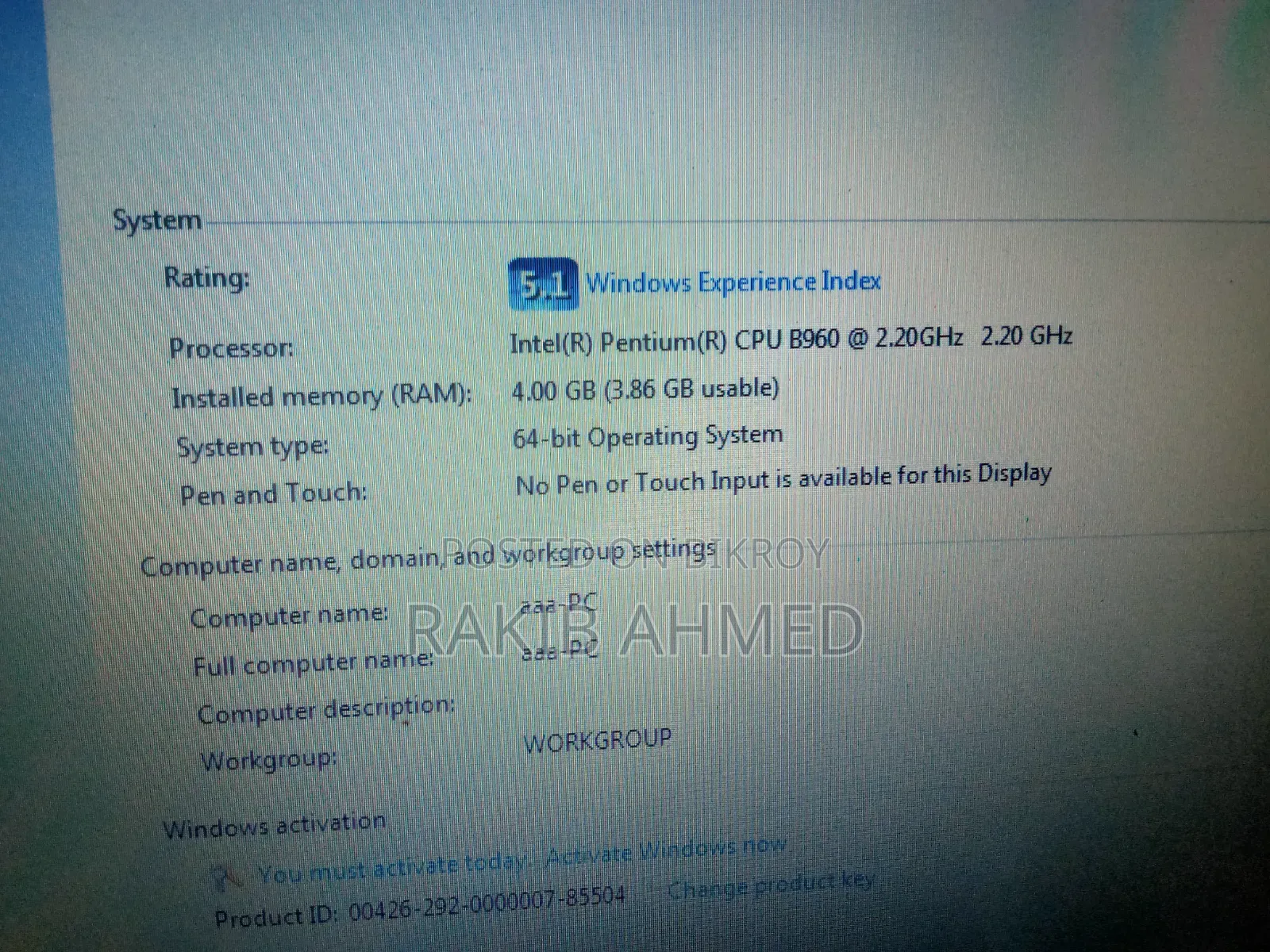 Laptop Fujitsu Lifebook A532 4GB Intel Core I3 HDD 500GB