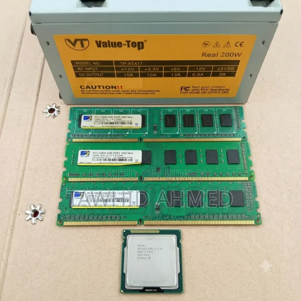 Three RAMs, Power Supply, One Processor