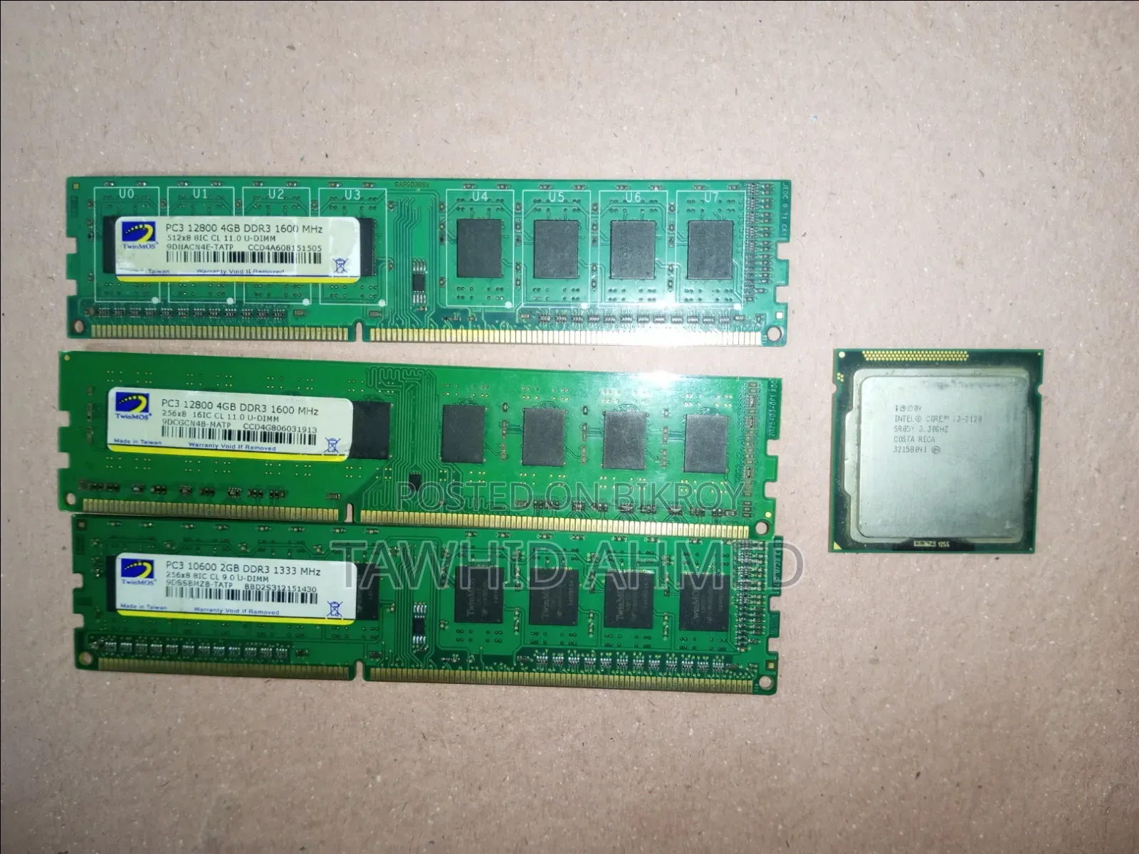 Three RAMs, Power Supply, One Processor