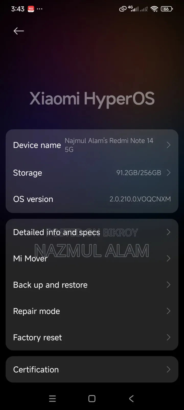 Xiaomi Redmi Note 14 5G 256 GB Black